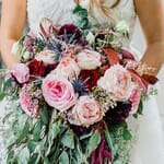 Royal Blush and Burgundy Wedding Bride Bouquet